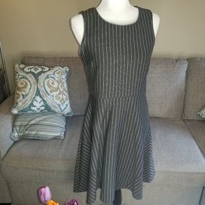 New without tag Ricki's pinstripes gray & white fit and flare dress Sz.6